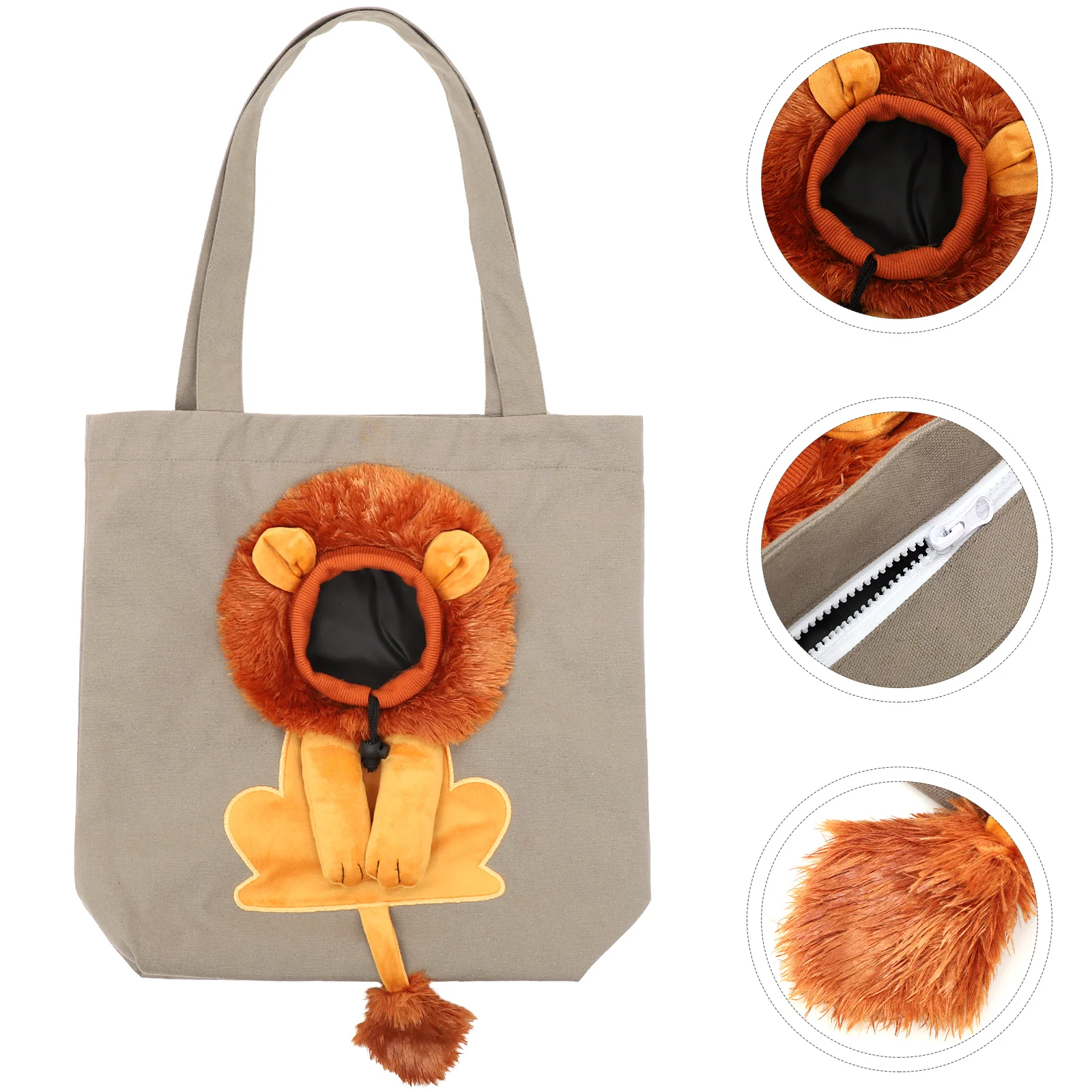 

Lion Lightweight Open Hole Pet Single Shoulder Bag Cat Carrier Bag Pet Canvas Tote