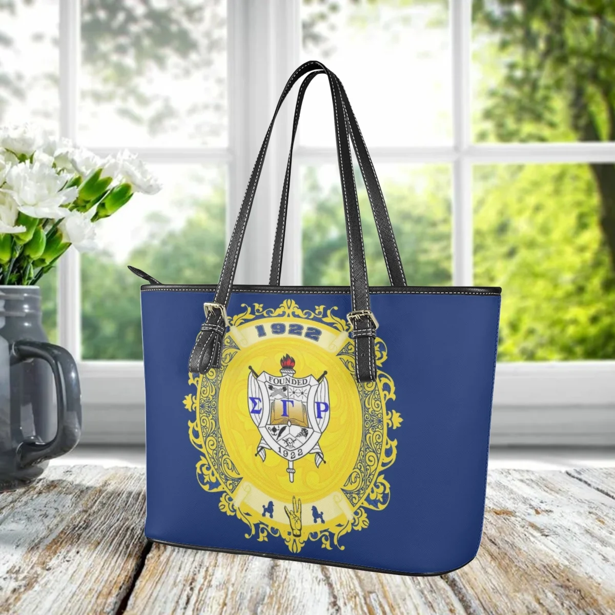 Sigma Gamma Rho Print Women Hancbags Luxury PU Leather Tote Bags for Female Top Handle Clutch Girls Shoulder Best Sorority Gift