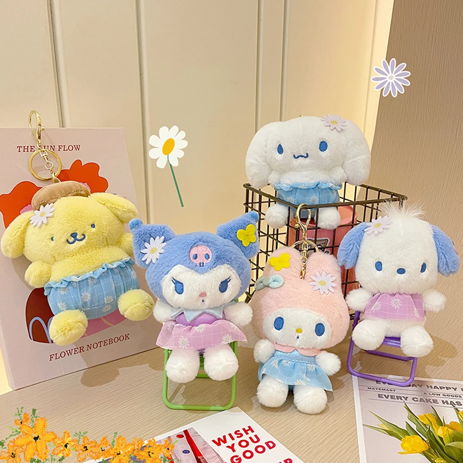 

New Sanrio My Melody Kuromi Cinnamoroll Plush Doll Keychain Schoolbag Pendant Celebrity Anime Kawaii Cute Student Kid Gifts 12cm