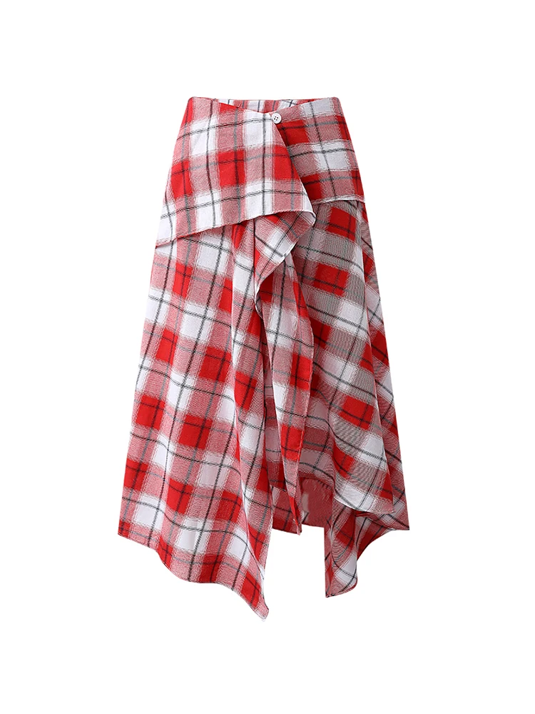 Женская винтажная юбка в шотландскую клетку