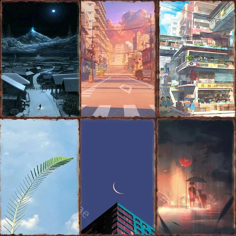 Металлическая вывеска пейзаж