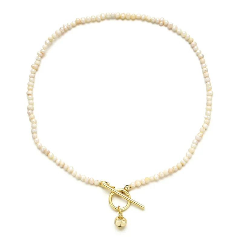 

2022 New Fashion Women OT Buckle Irregular Nature Baroque Pearl Pendant Necklace Women Temperament Party Pearl Pendant Necklace