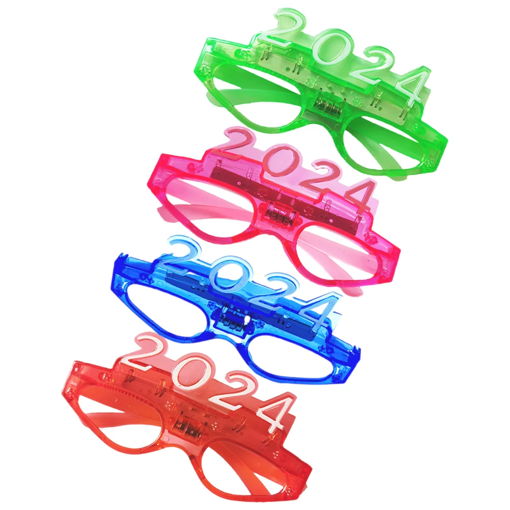 

4 Pairs Led Glowing Glasses Glow In Dark Party Glasses Party Eyeglasses Performance Prop
