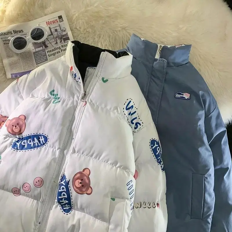 2023 Loose Cotton Jacket Women's Jacket Coat New Double-sided Padded Jacket Y2K Winter Thickened Warm Padded Down Jacket