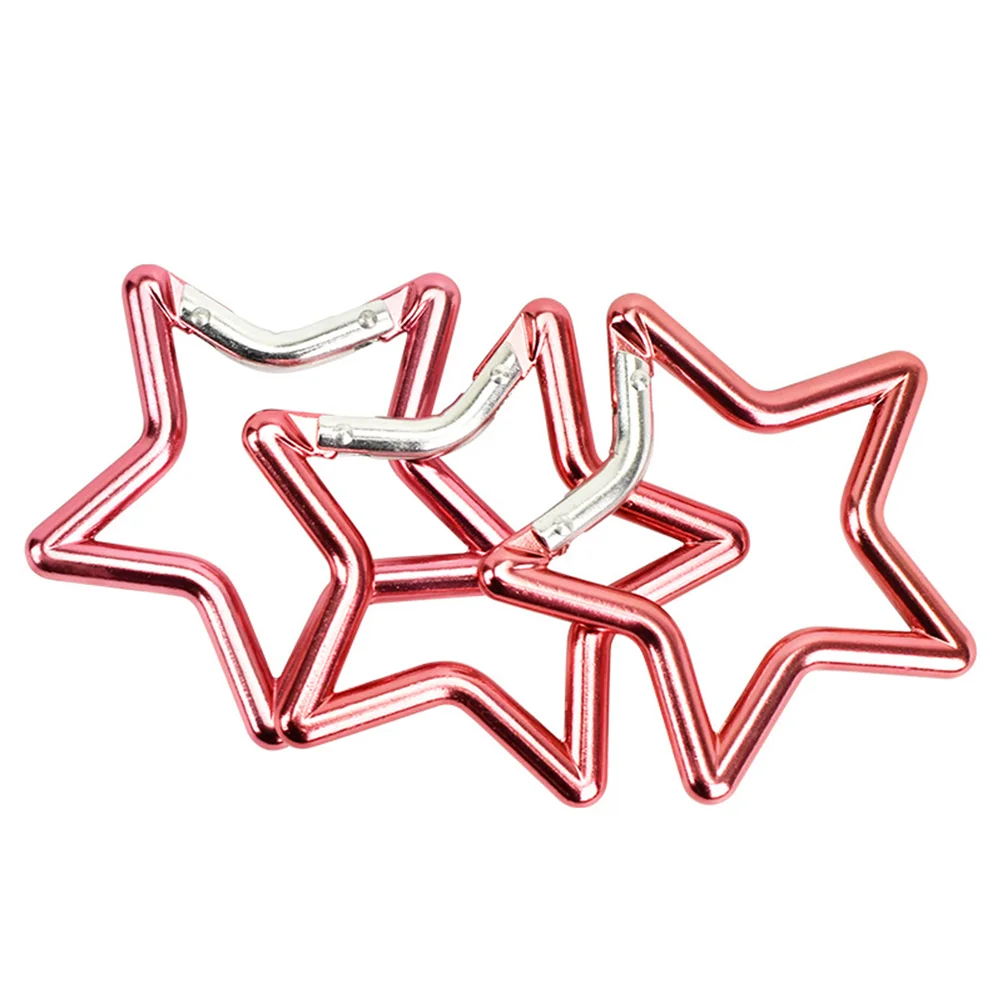 

5 Pcs Carabiner Clip Keychain Aluminum Alloy Camping Hiking Star Shape Climbing Hammock