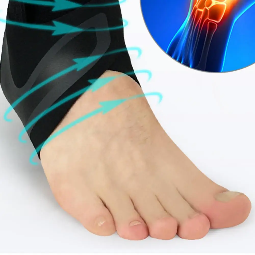 

Спортивный эластичный регулируемый фиксатор голеностопа повязка на ногу защита для фитнеса Спорт баскетбол поддержка бега
