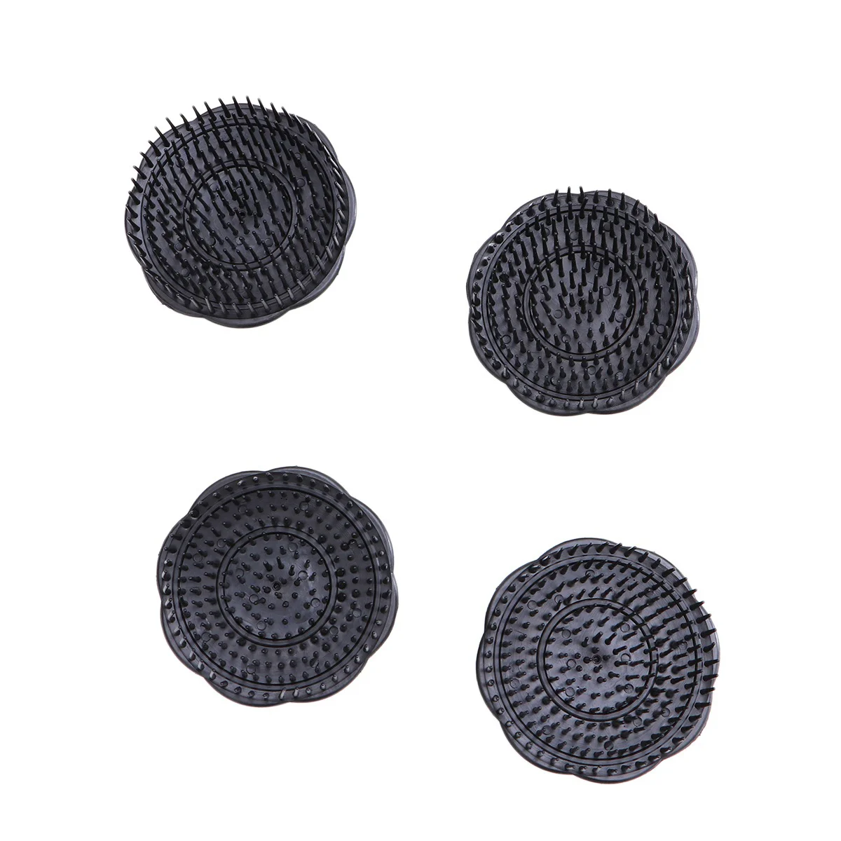 

4pcs Shampoo Brush Hair Scalp Scrubber Hair Washing Tool for Men ( Black )