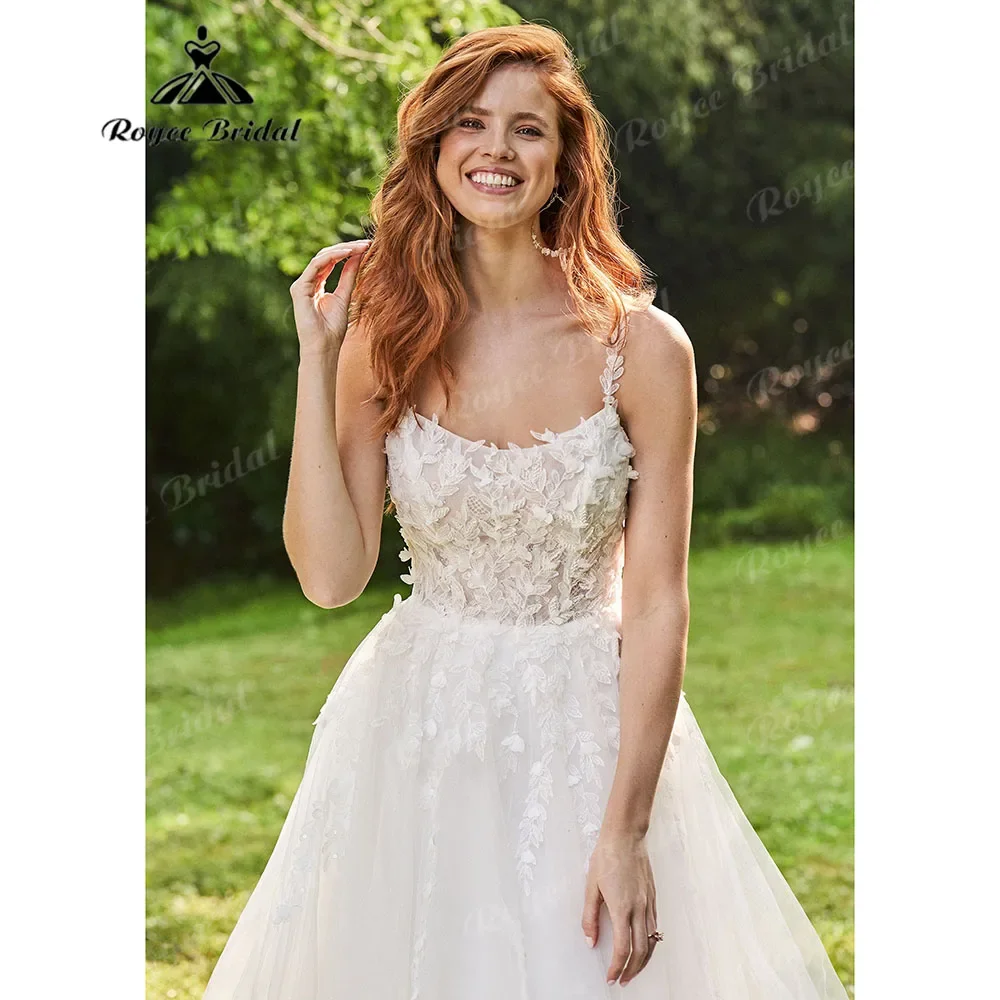 Винтажное кружевное свадебное платье в стиле бохо на бретельках для женщин 2025