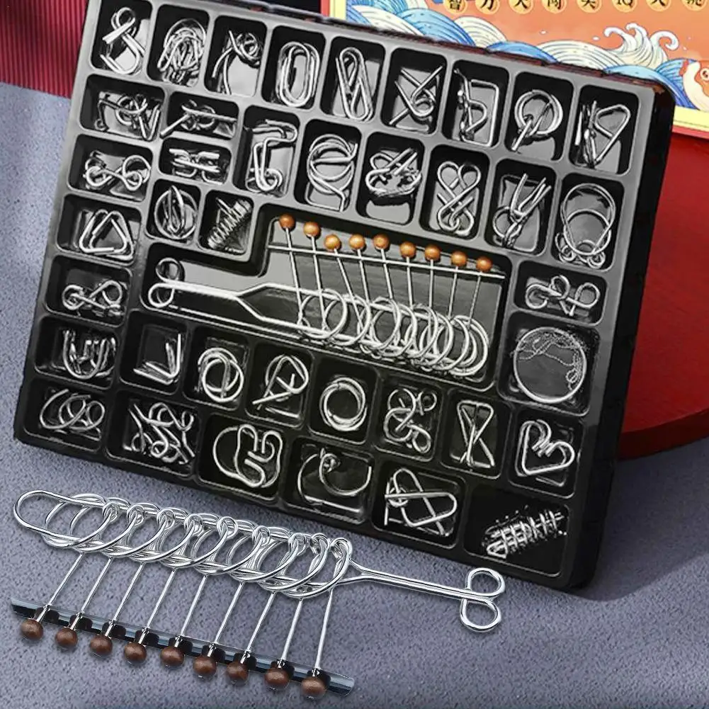 

Luban Lock Educational Intellectual Toys IQ Toys Metal Trick Wire Puzzles Teaser Intellectual Unlocking Toys Puzzle Brain M Q8Q0