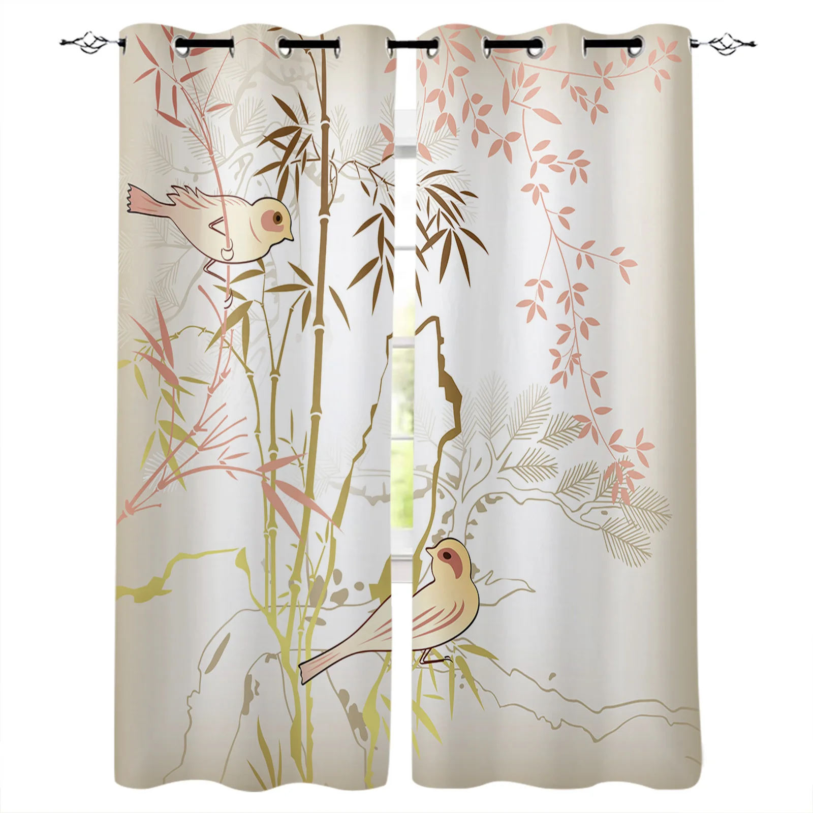 

Бамбуковые ветки в национальном стиле, оконные занавески для гостиной, кухни, декоративные оконные занавески для спальни