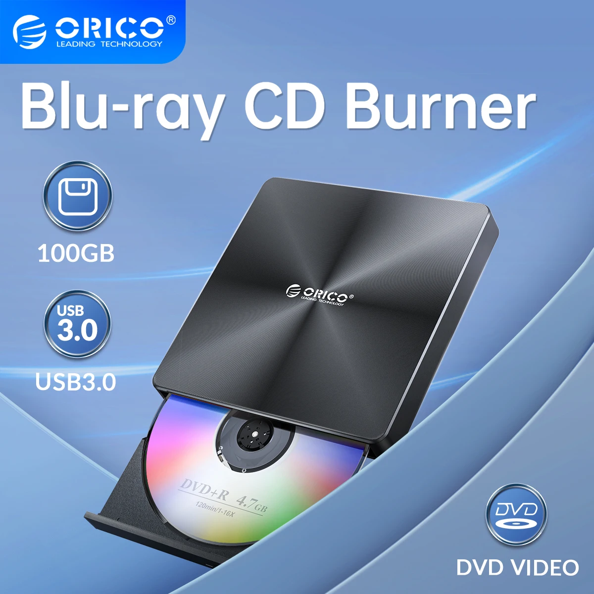 

Портативный CD-ROM проигрыватель ORICO, 100 ГБ, blu-ray, для ПК, ноутбука, Windows, blu-ray