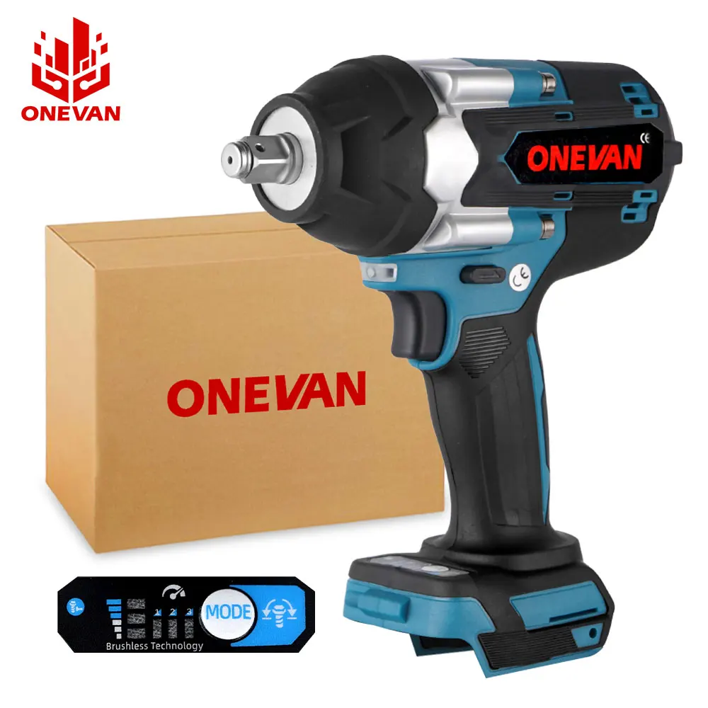 ONEVAN 1800N.M Brushless Electric Impact Wrench Screwdriver 3Gear High Torque Cordless Wrench Power Tools for Makita 18V Battery