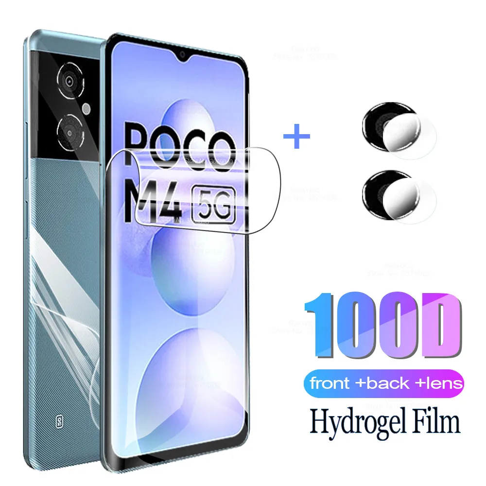 

Передняя и задняя Гидрогелевая пленка для Xiaomi Poco M4 5G 6,58 дюйма, Защитная пленка для экрана Little Poxo m4 m 4 4 m, Защитное стекло для объектива камеры