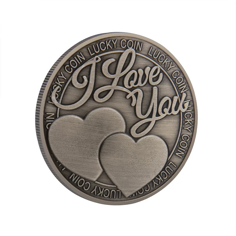 New Dark Sliver Badge I Love You More Than I Can Say Lucky Coin Lovely Collectible Coins Luck Souvenirs and Gifts