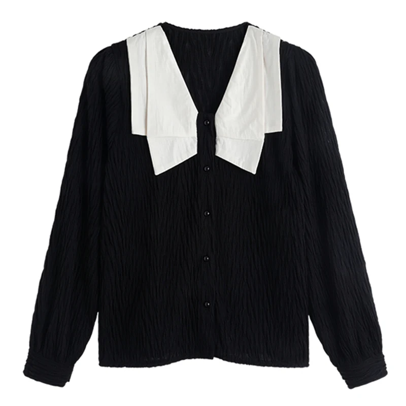 

Spring Vintage Solid White Lace Blouse Shirts Women New Korean Button Loose Shirt Tops Female Casual Ladies Blouses BlusasFC1999