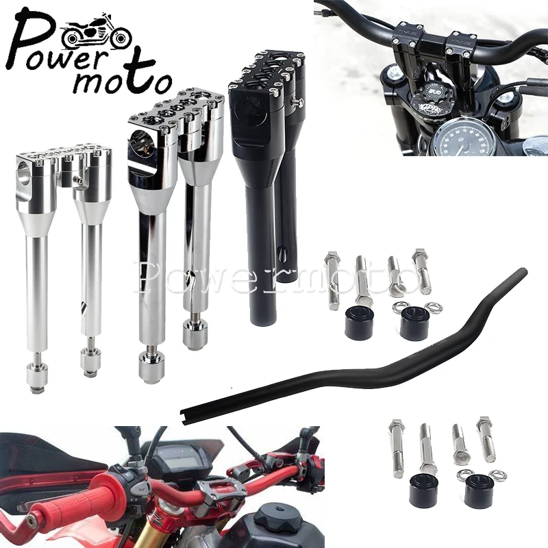Мотоциклетный Руль Riser верхний зажим комплект 38 мм руль Risers для Harley Softail Dyna Street bob Softail Spostster XL 883 1200
