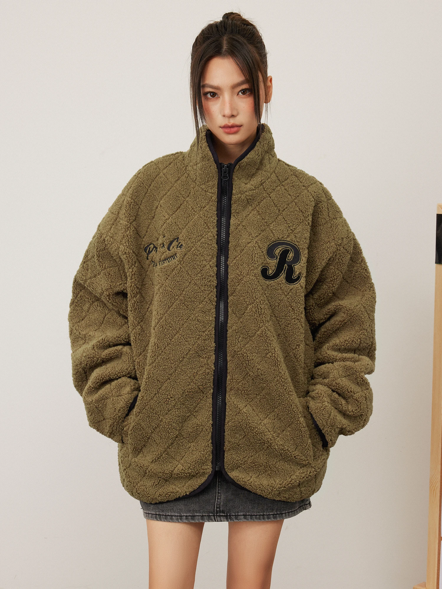 Beikastudios Ромбовое хлопковое стеганое пальто женское осенне-зимнее утолщенное