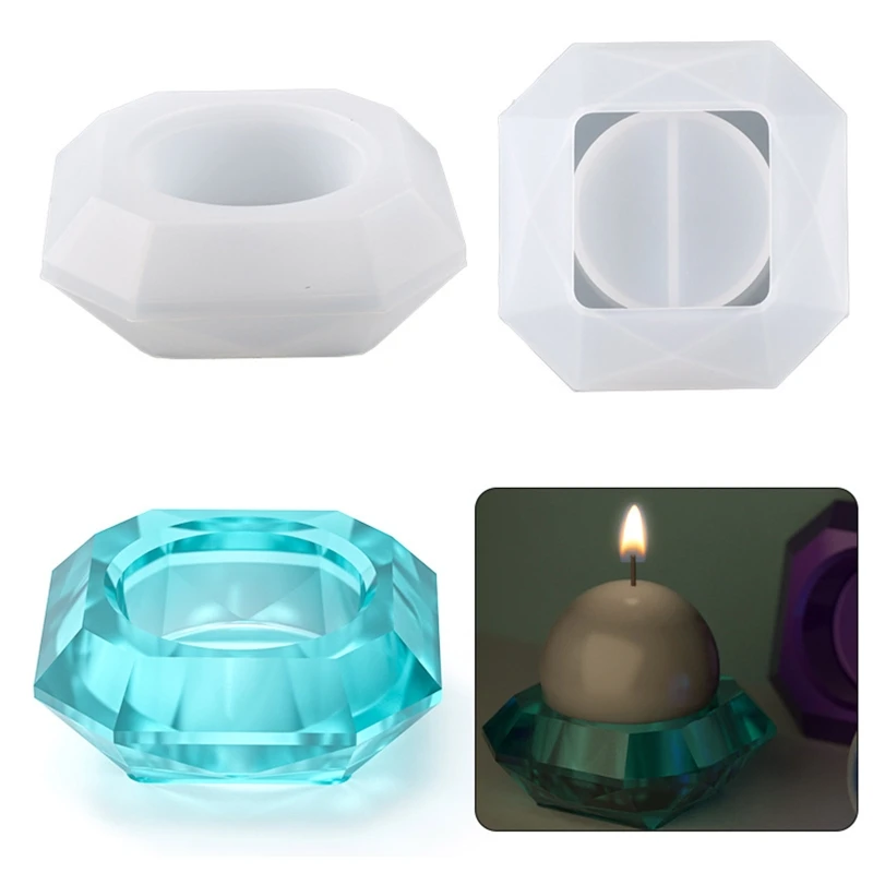 

Tealight Candle Holder Resin Molds,Silicone Diamond Candlestick Molds for Epoxy Resin Casting,Wedding Home Decoration T8DE