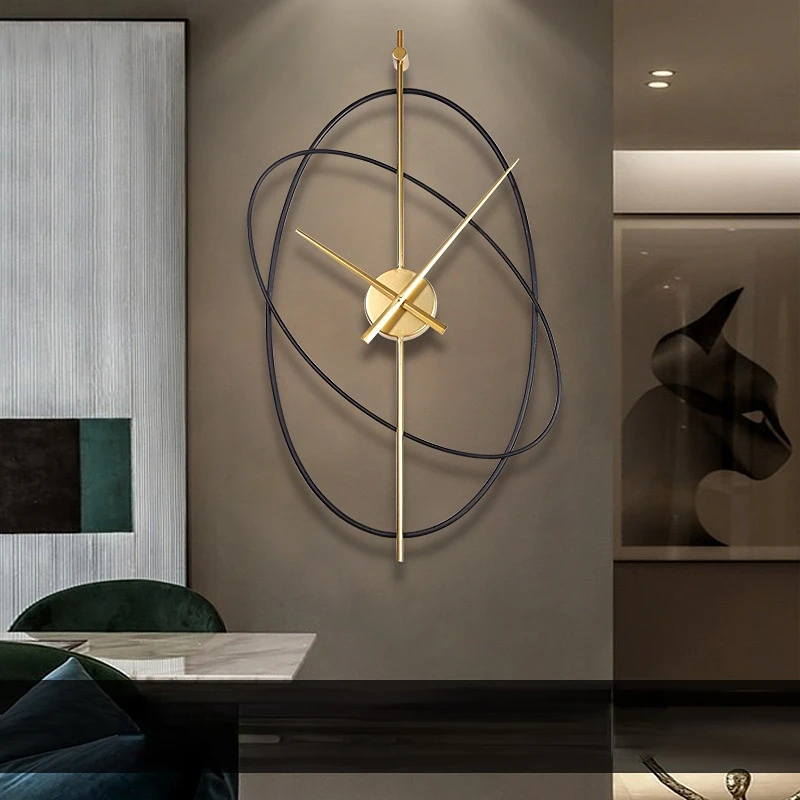 

Nordic Wall Clock Modern Fashion Wall Clocks Simple Silent Iron Clocks Metal Double Layer Living Room clock Wandklok Decoration