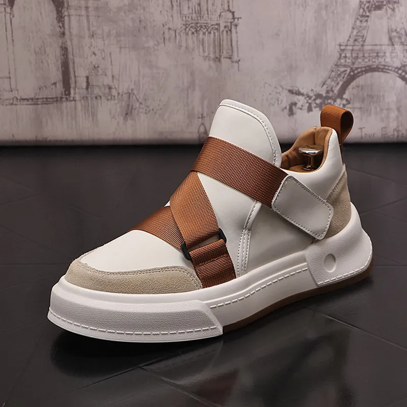 

Fashion Designer Mens White Casual Comfort Shoes Breathable Flat Platform Trending Leisure Male Younger Street Zapatos ERRFC