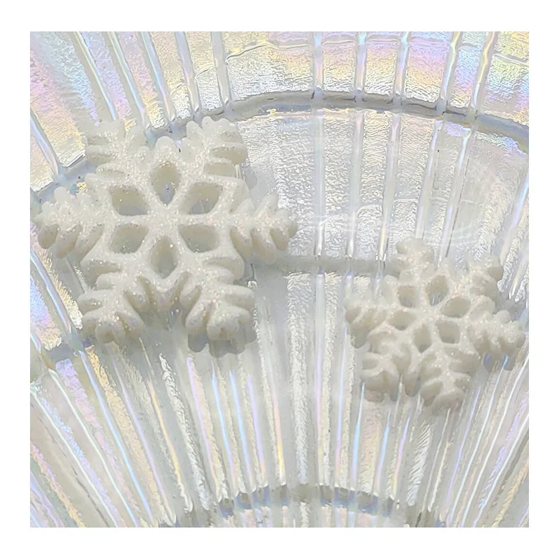 5 шт. имитация блестящей снежинки мультяшная смола плоская задняя часть