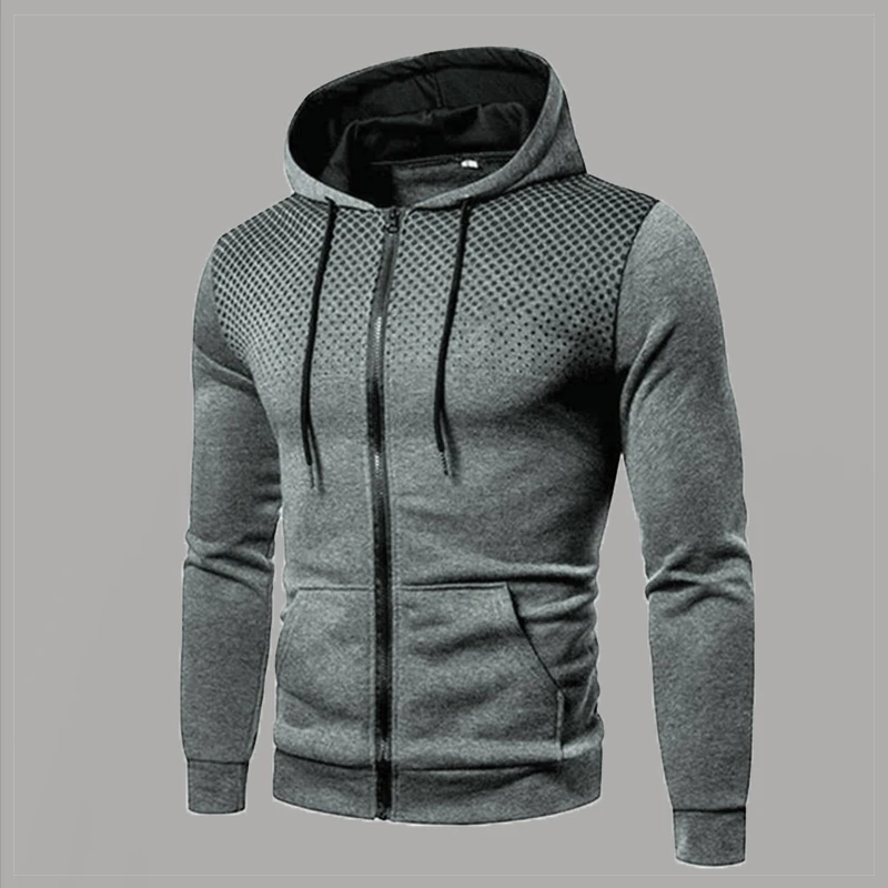 

2022 Winter Men's Wool Hooded Jacket Casual Zipper Coat Fashion Outerwear