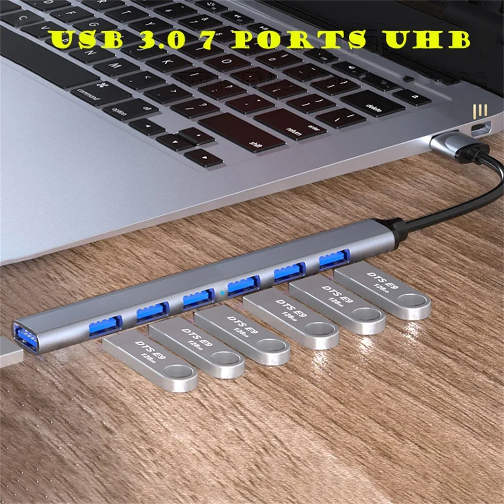 USB 3 0 разветвитель 7 портов типа C адаптер OTG для ноутбука ПК жесткого диска мыши