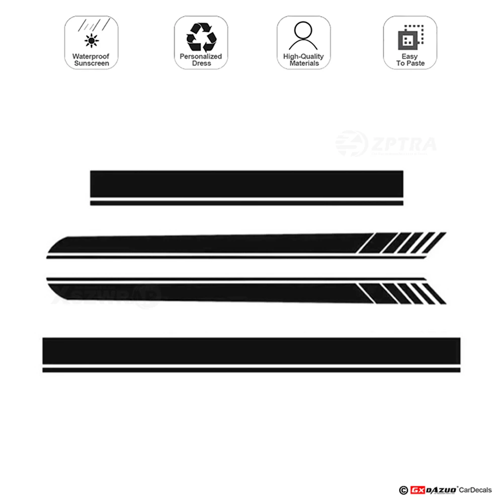 Виниловая наклейка на капот автомобиля крышу гоночная боковая юбка в полоску