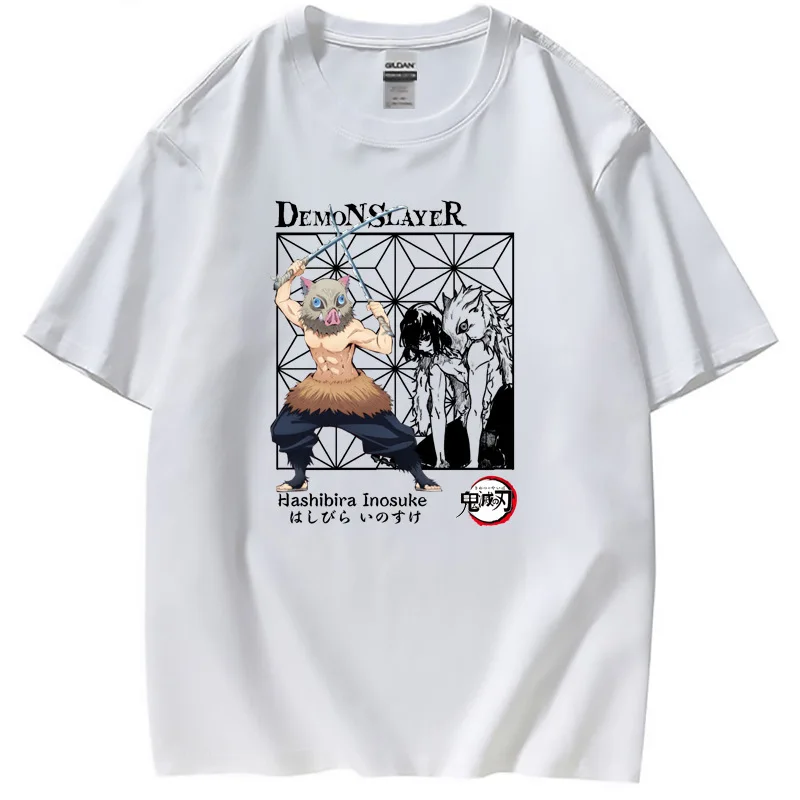 

Футболка Kimetu No Yaiba Cospaly для Хэллоуина, аниме, с круглым вырезом, свободная футболка с коротким рукавом, комикс с выступлением на сцене