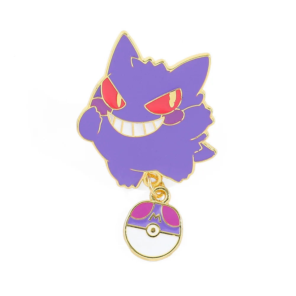 Pokemon Snorlax Gengar Pichu Mew аниме металлический значок рюкзак нагрудная сумка брошь