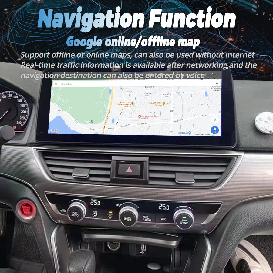 12 3-дюймовый автомобильный радиоплеер Android 13 для Honda Accord 10 2018 2019 навигация GPS