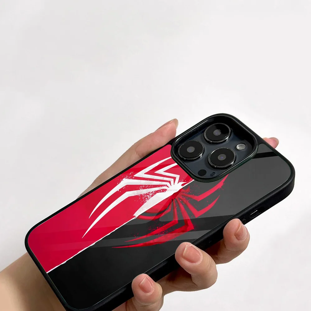 Чехол S-Spider M-Man для телефона IPhone 11 12 13 14 15 16 Plus Pro Max зеркальный акриловый чехол из