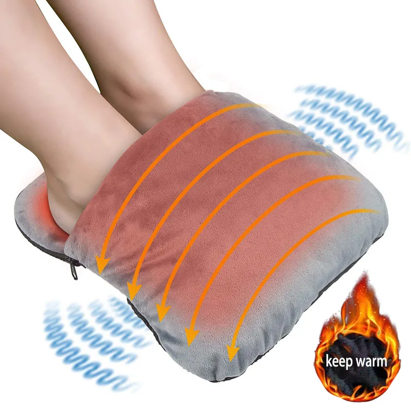 

Warm foot treasure heating foot pad bed warm foot USB rechargeable electric shoes warm warmer soft plush foot cover artifact