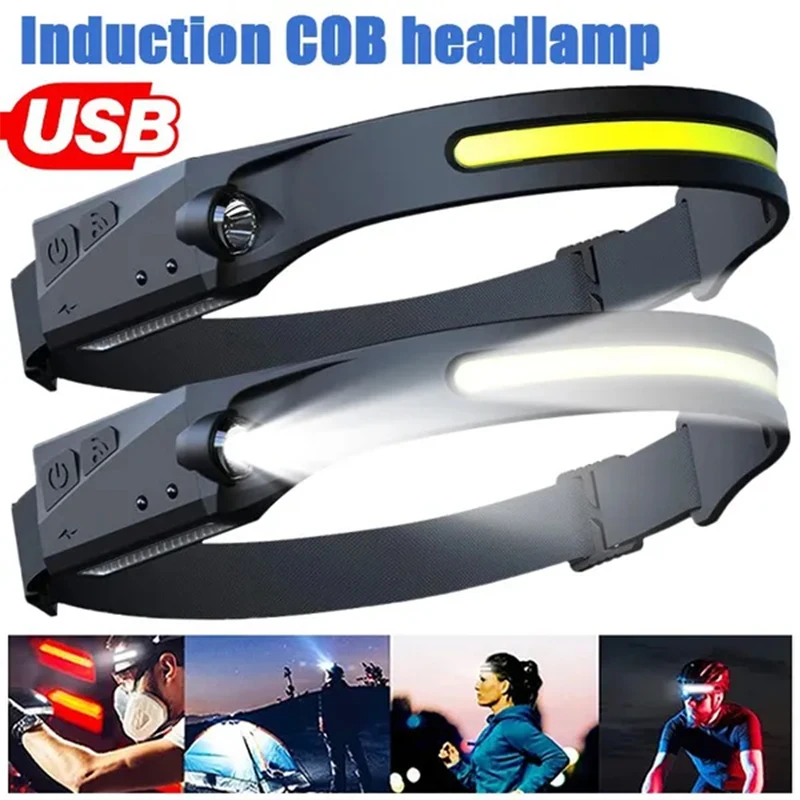 Headlamp Rechargeable USB Super Bright Headlamp Flashlight Waterproof Headlights for Hunting Camping