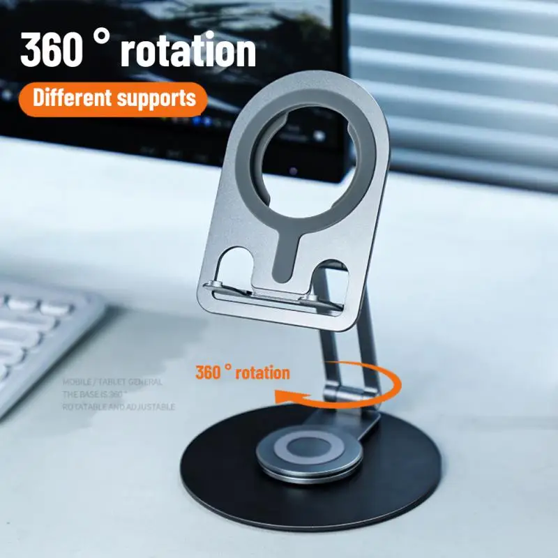 

Magnetic Metal Phone Holder For Phone Charger Holder 1pc Rotation Magnetic Wireless Fast Charging Stand Portable Fo New