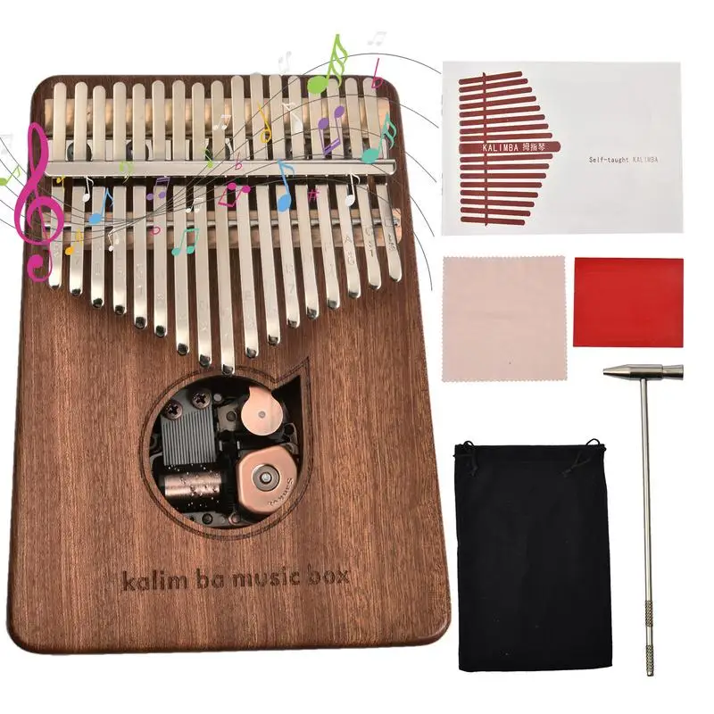 

Kalimba 17 Keys Thumb Piano Wood Finger Piano With Tuning Hammer And Study Instruction Musical Instrument Gifts For Kids Adult