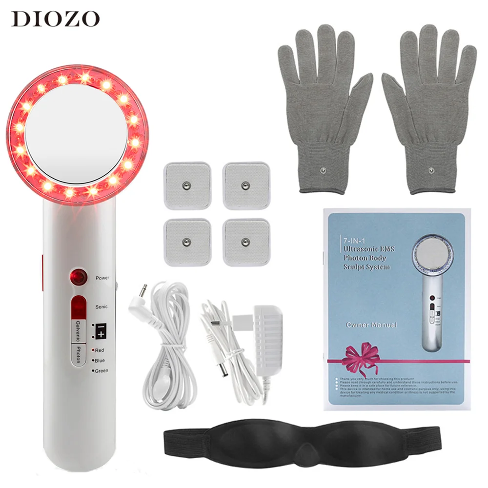

DIOZO 7 in 1 EMS Body Slimming Massager Ultrasound Cavitation Device Fat Burner Infrared Therapy Weight Loss Facial Lifting