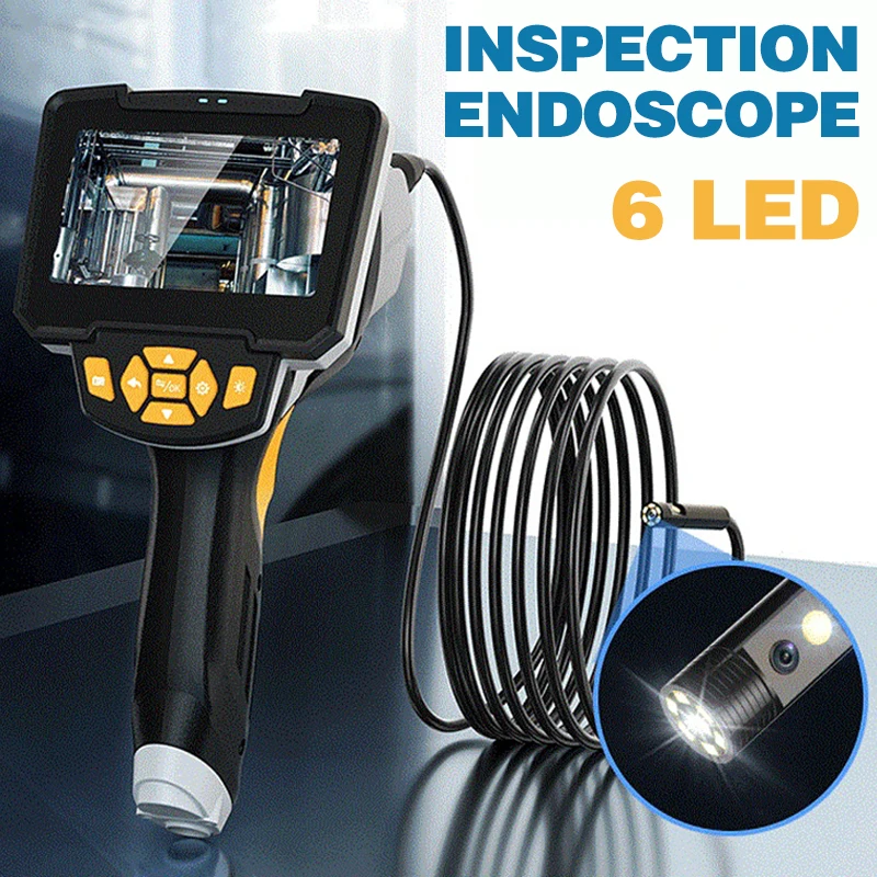 5m/10m Industrial Inspection Endoscope Camera Portable Motor Vehicle Inspection Cameras 6 LED Lights Adjustable Endoscopes