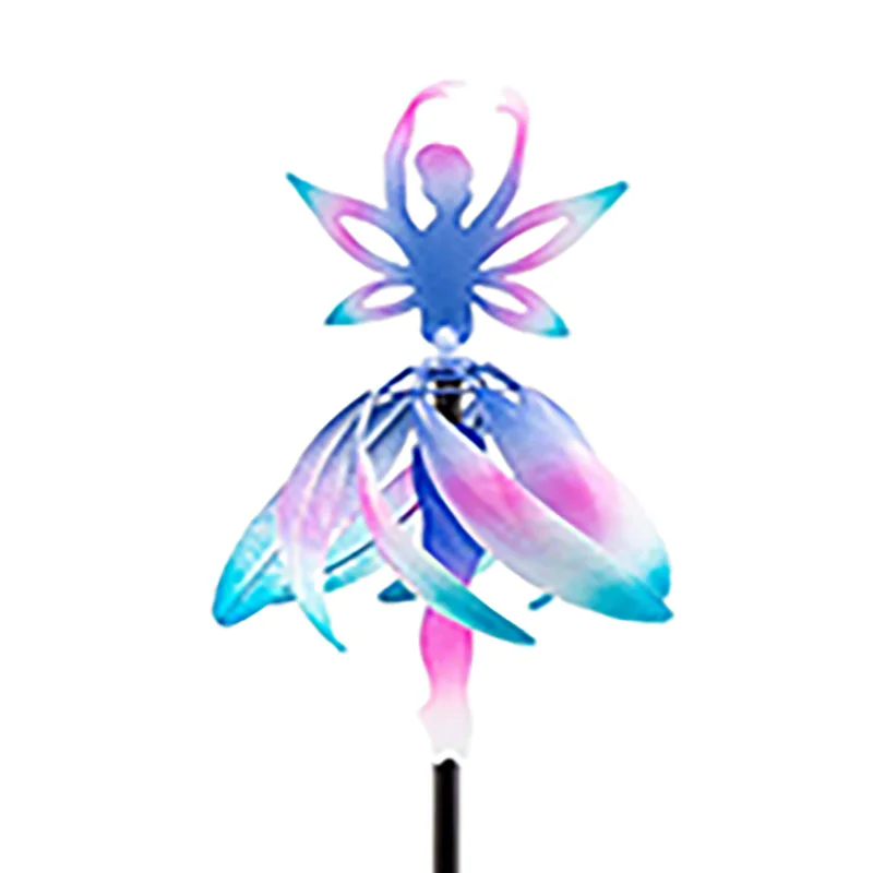 

Rotating Girl Wind Chimes Color-changing Ballet Spinning Girl Ornament Gradient Ribbon Pole Outdoor Garden Decoration Supplies