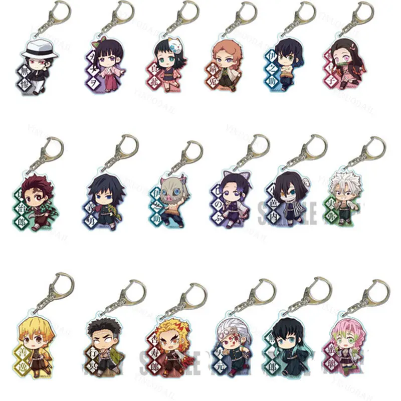 

Demon Slayer Kimetsu no Yaiba Blade of Ghost Keychain Exquisite Characters Acrylic Pendant Car Key Chain Ring Gift Anime Jewelry
