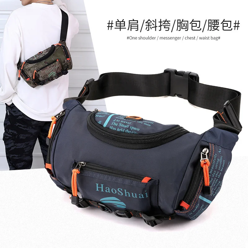 New multifunctional outdoor waist bag men's Single Shoulder Messenger Bag waterproof chest bag riding mountaineering large