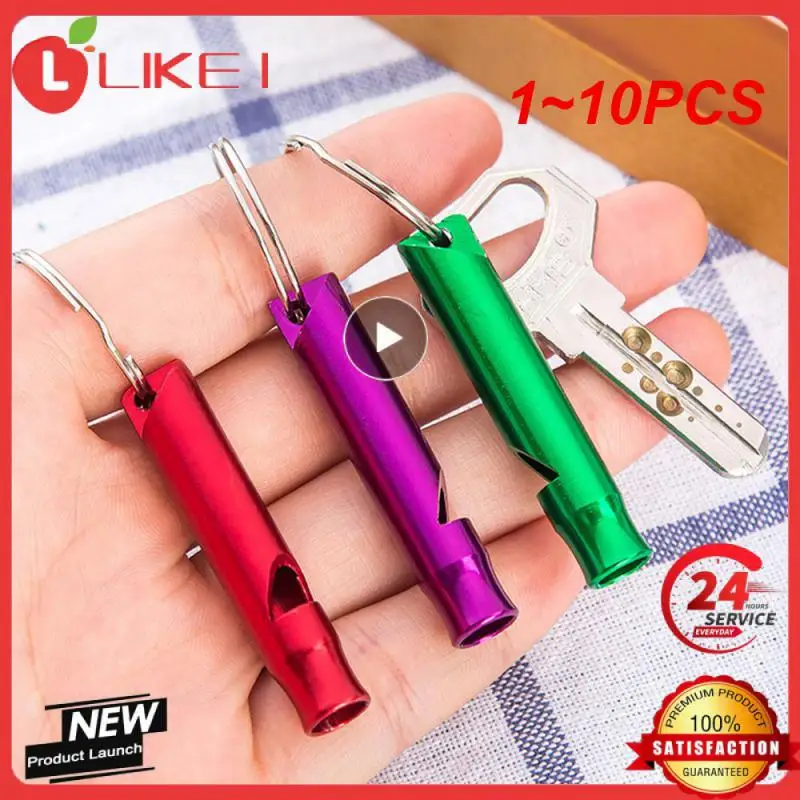 

1~10PCS Outdoor Metal Multifunction Whistle Pendant With Keychain Keyring For Outdoor Survival Emergency Mini Size Whistles Team