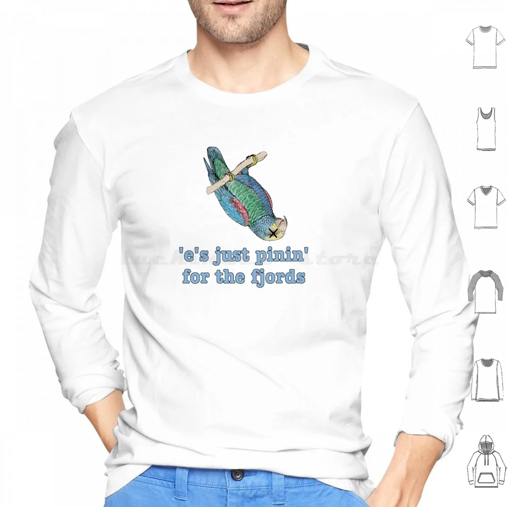 

Толстовка из хлопка с длинным рукавом для мертвой попугай, просто Пинин для фьордов, попугаев, Монти, питона