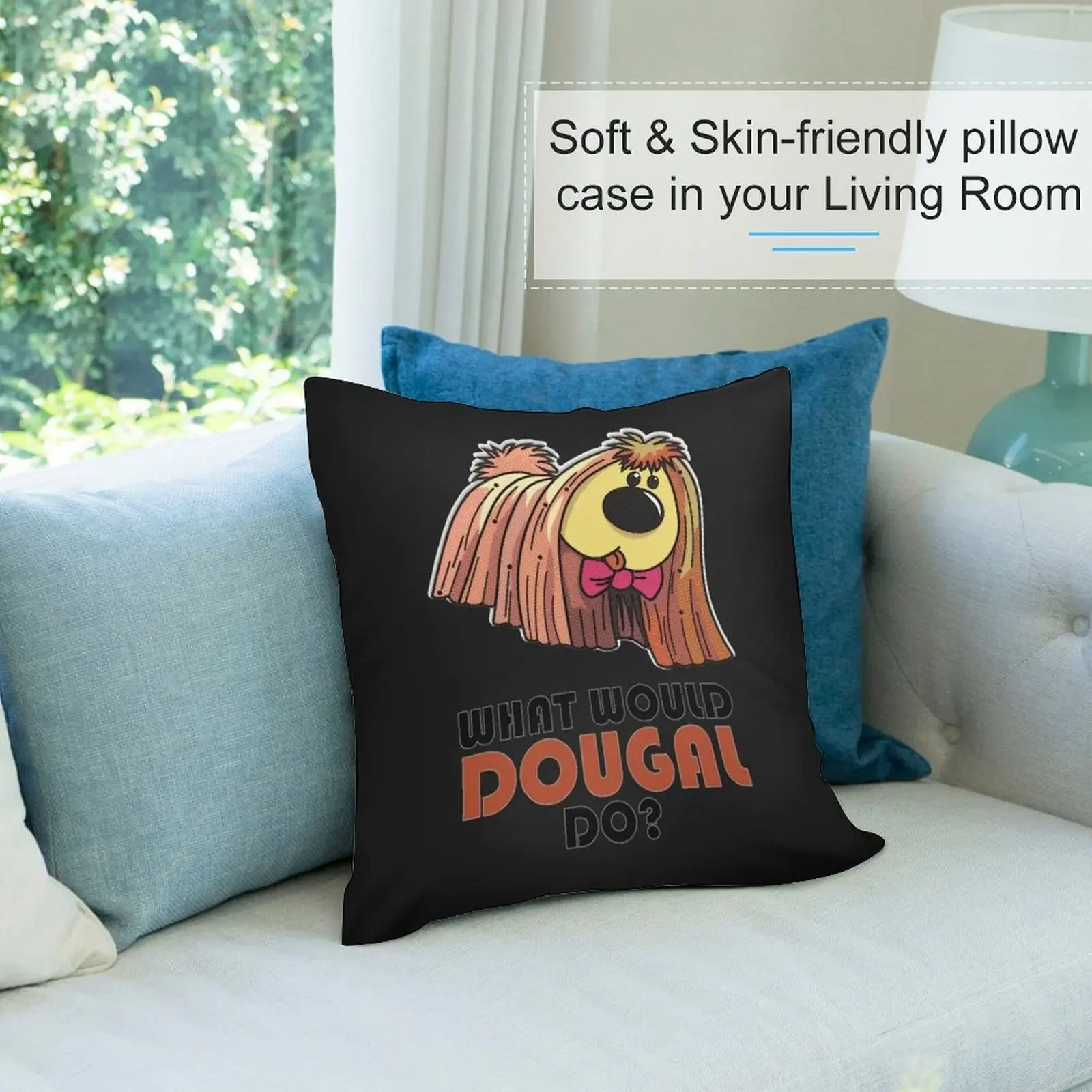 Ретро 1970-х годов Dougal Magic Roundabout Logo Design Классическая футболка Подушка для девочек в