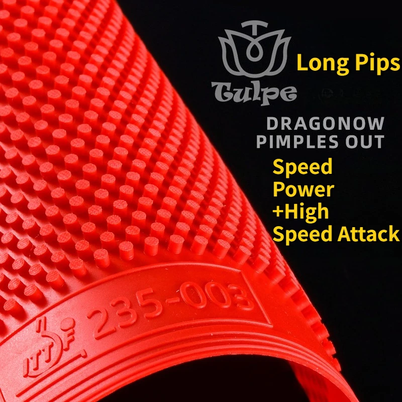 Фото Накладка для настольного тенниса TULIP Long Pips OX&Table, мягкая, с эффектом отскока, для контроля обратного вращения, тренировочная, для быстрой атаки и топспина №4