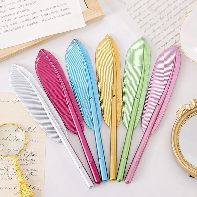 

Beautiful Feather Gel Pens 0.5mm Creative Kawaii Cute Neutral Pen Ink Pen