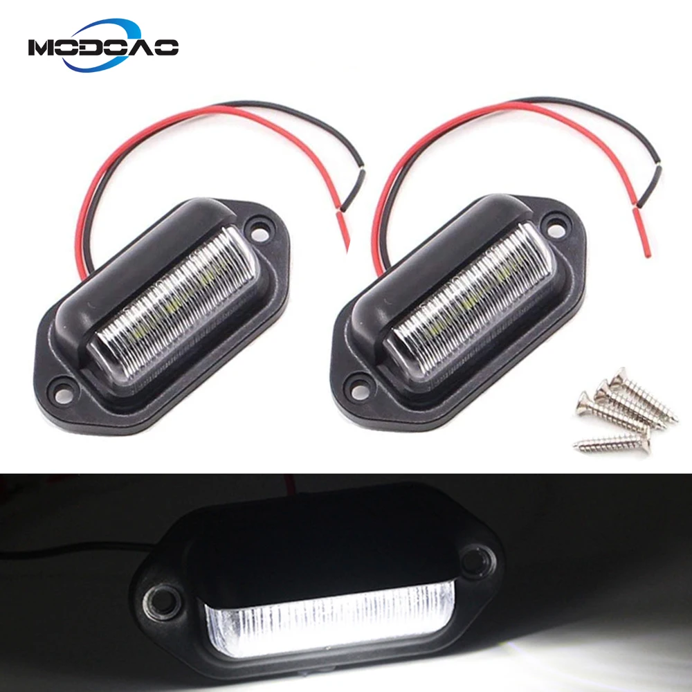 

12V 6 LED Car License Number Plate Light For SUV Auto RV Truck Trailer Tail Light License Plate Lights Lamp Car Accessories