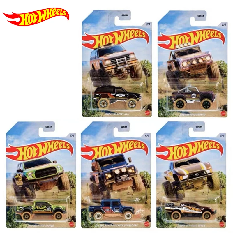 

Genuine Hot Wheels Car Desert Rally 1/64 Carro Toyota OffRoad Truck Diecast Toy for Boy Land Rover Defencer Double Cab Children