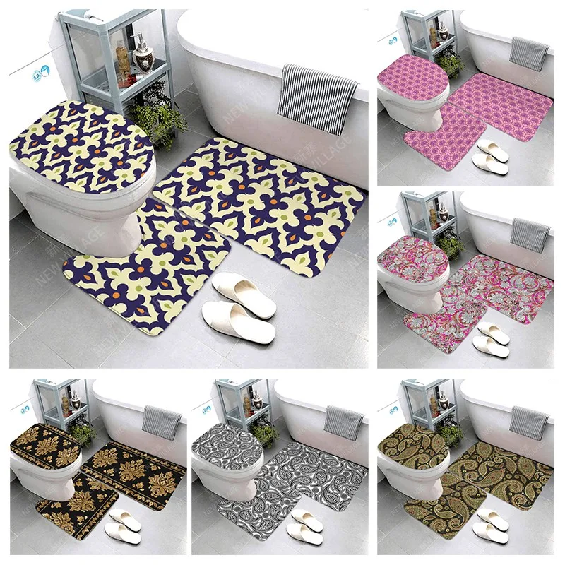 

Противоскользящие коврики для ванной мандала, впитывающий декоративный коврик для ног, коврик для входа в ванну, коврик для туалета, марокк...