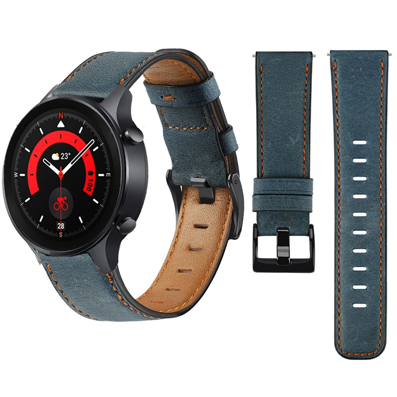 

Ремешок для Samsung Galaxy watch 4/5/pro/classic/Active 2 46 мм/40 мм/44 мм/45 мм, браслет из натуральной кожи для смарт-часов, 20 мм 22 мм